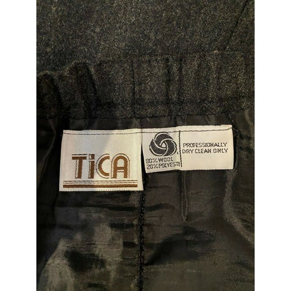 Vintage TICA Wool Mid Length Full Coverage Wool Skirt SIZE 14 - Picture 6 of 7